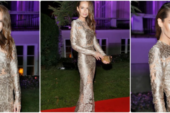 Kasia Sowińska w złotej i koronkowej kreacji na imprezie magazynu. Jej stylizacja to hit czy kit?