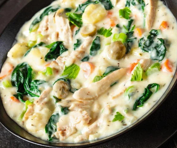 Obiad z jednej patelni, za który rodzina cię pokocha! Kremowy kurczak z gnocchi i szpinakiem