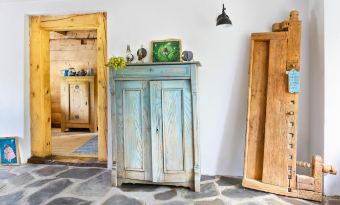 Wnętrze łemkowskiej chaty