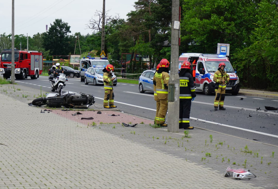 Śmiertelny wypadek z udziałem motocyklisty w Radości