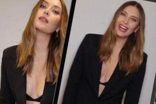 Maria Szarapowa założyła pod marynarkę tylko malutki stanik. Wiele nie zakrywał, wpadka była blisko!