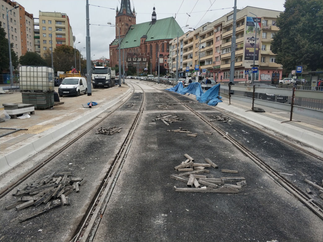 Remont torowiska na ul. Wyszyńskiego - październik 2020