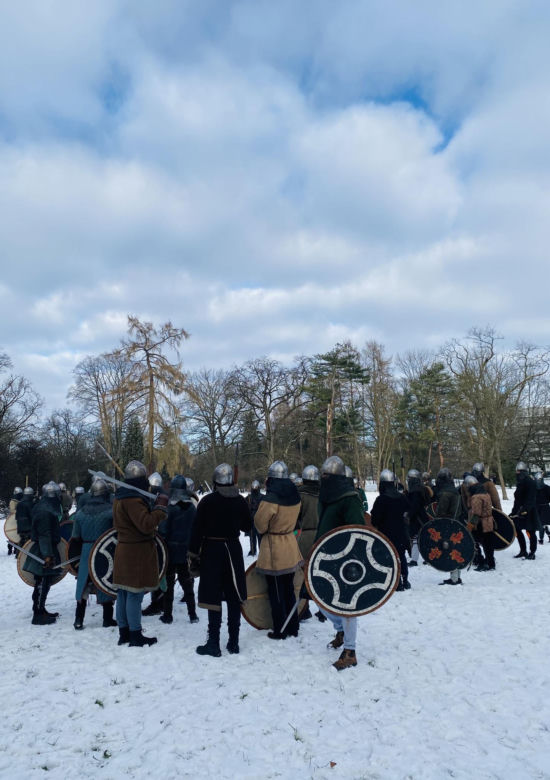 Drużyna Wczesnośredniowieczna "Wytędze" podczas treningu