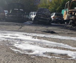 Pożar parkingu.