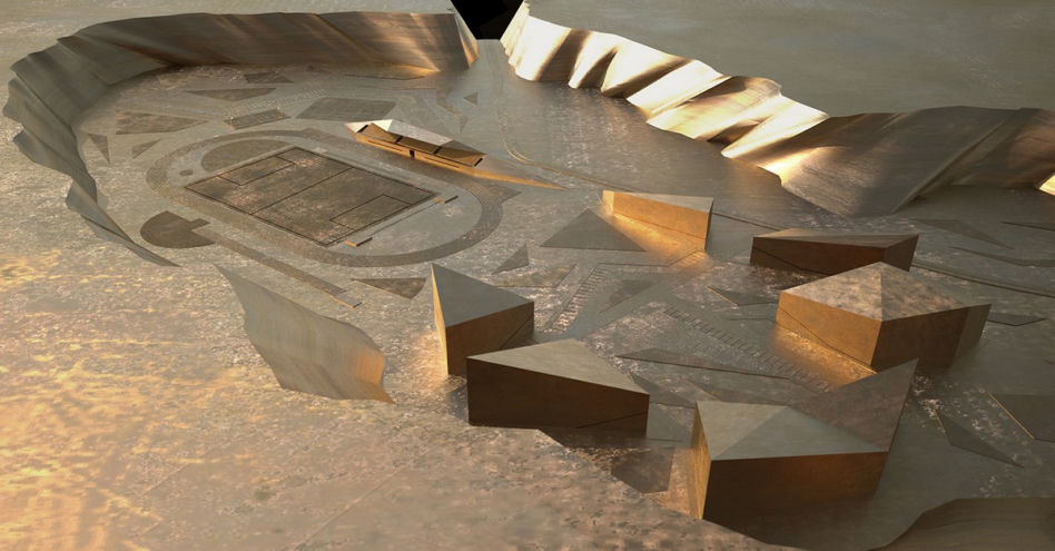 Stadion lekkoatletyczny na terenie dawnego kamieniołomu