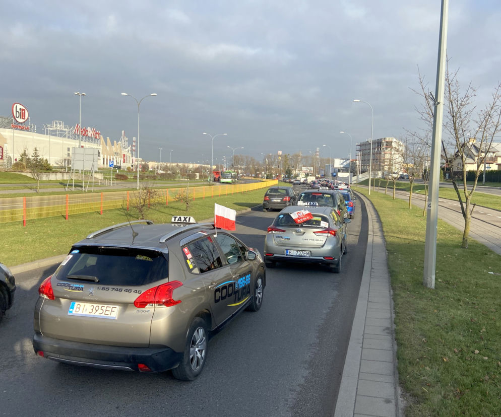 Białystok. Protest taksówkarzy 25.XI.2020