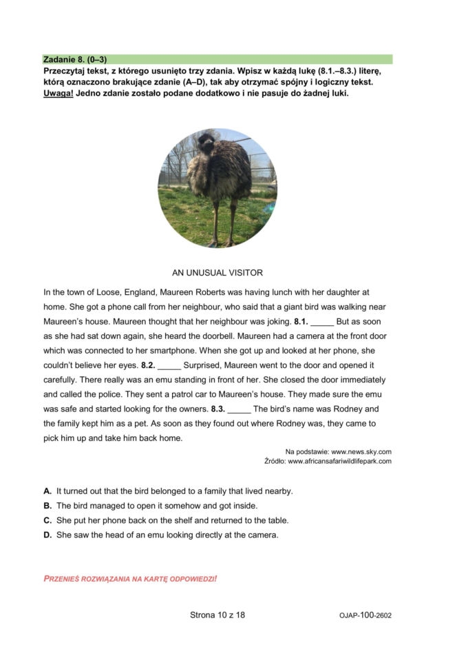 Próbny egzamin ósmoklasisty 2026 CKE: język angielski. Arkusze CKE z angielskiego [14.01.2026]