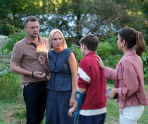 M jak miłość odc. 1899. Dorota (Iwona Rejzner), Bartek (Arkadiusz Smoleński), Franek (Jarosław Śmigielski), Aneta (Ilona Janyst)