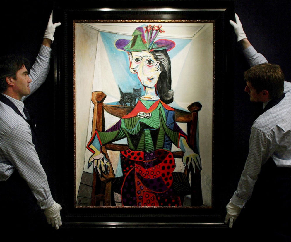 Obraz Pablo Picassa z roku 1941 zatytułowany 'Dora Maar au Chat'