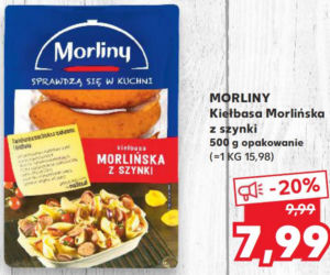 Kaufland -wielkie promocje! Kiełbasa Morlińska z szynki 7,99 zł/500 g
