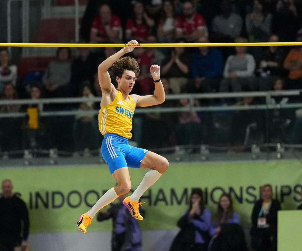 Armand Duplantis podczas Halowych Mistrzostw Świata w Lekkoatletyce Kujawy Pomorze 26 w Toruniu