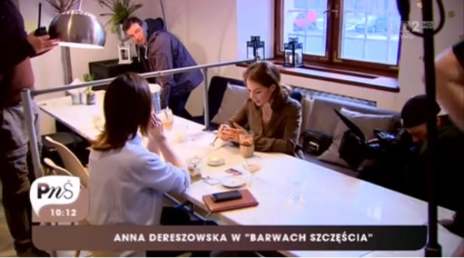 Anna Dereszowska na planie serialu Barwy szczęścia