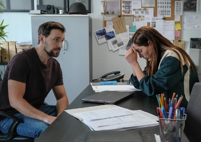 Barwy szczęścia odc. 3295. Celina (Orina Krajewska), Marcin Kodur (Oskar Stoczyński)