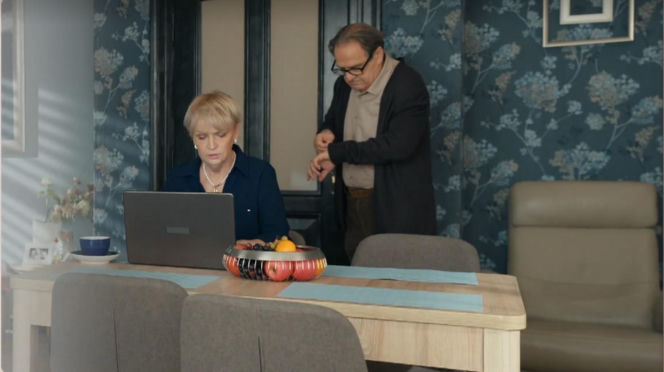 Barwy szczęścia, odc. 3352. Jerzy (Bronisław Wrocławski), Małgorzata (Adrianna Biedrzyńska)