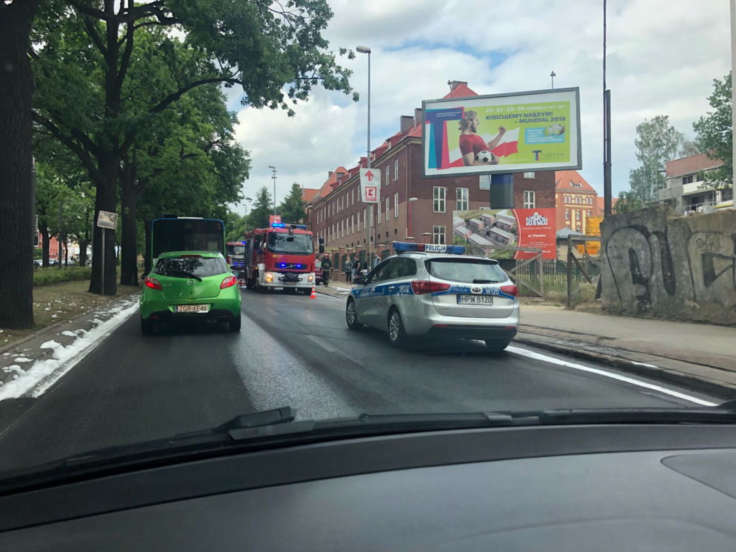 Pożar samochodu na al. Piastów