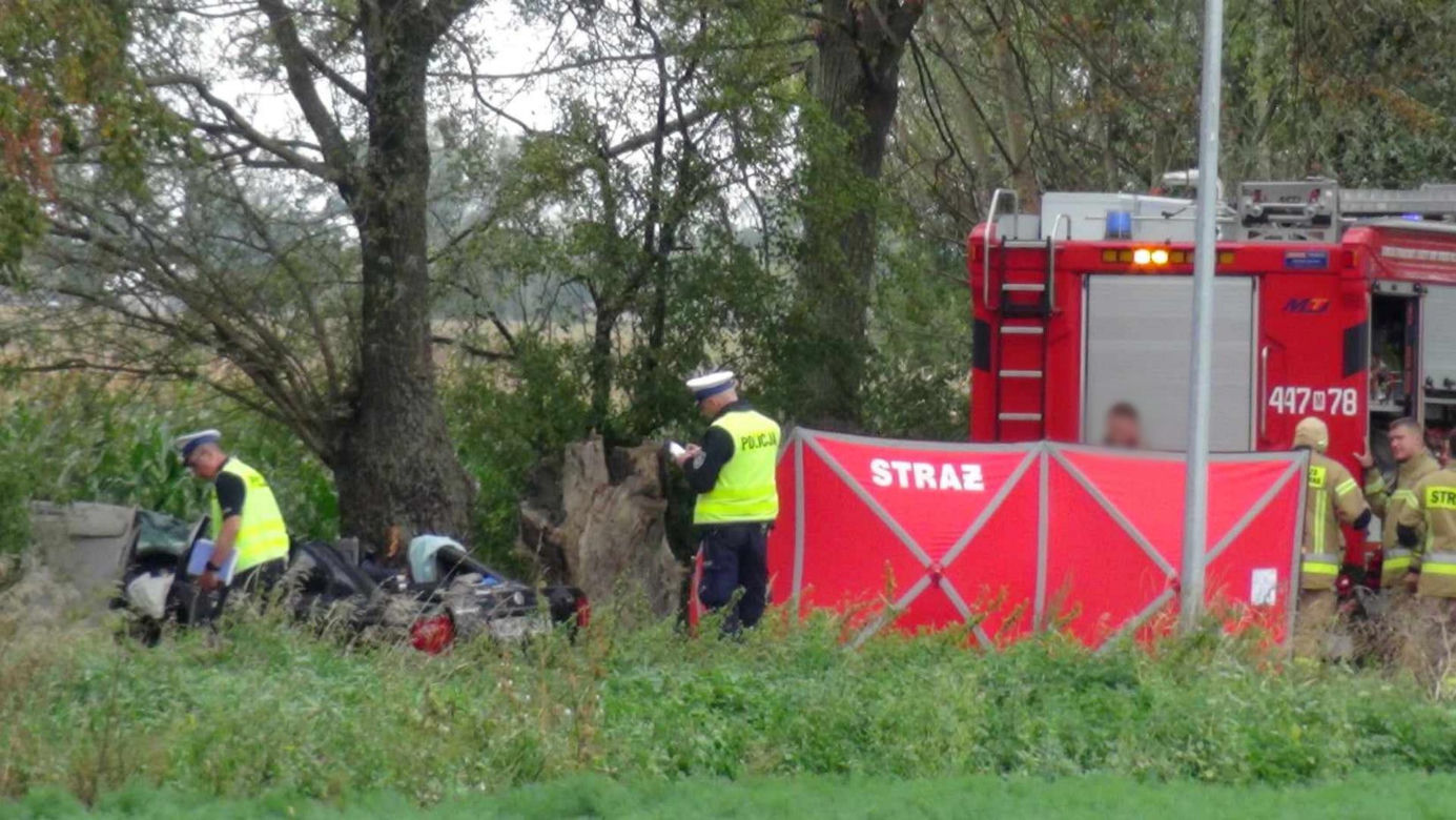 Auto pełne młodych ludzie roztrzaskane na drzewie. 21-letnia pasażerka nie żyje