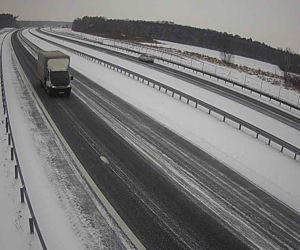Śnieg na wielkopolskich drogach