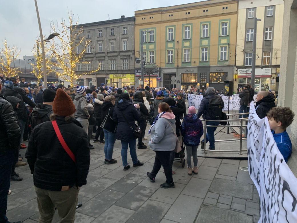 Protest kibiców Ruchu Chorzów w sprawie stadionu 