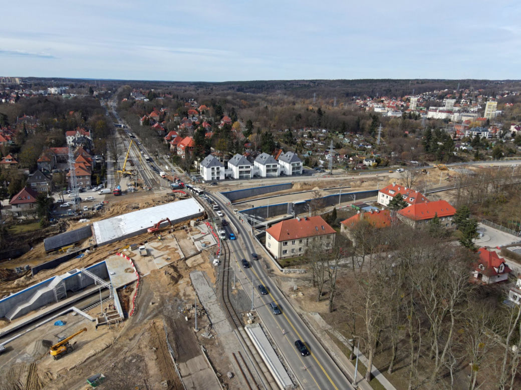 Budowa węzła Łękno - marzec 2021