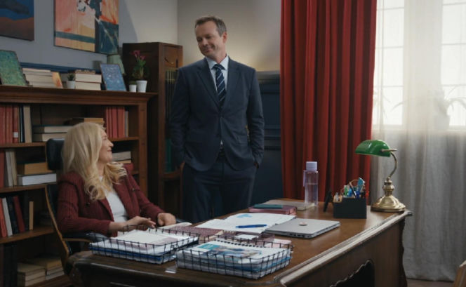 Barwy szczęścia, odcinek 3268. Karolina (Marta Dąbrowska), Bruno (Lesław Żurek)