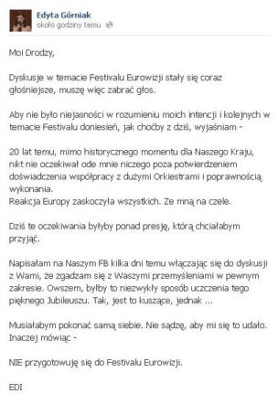 Edyta Górniak Facebook