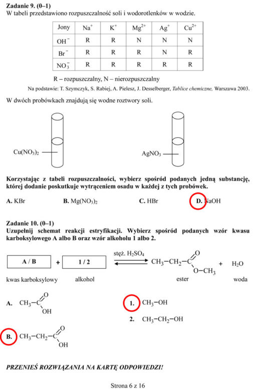 Egzamin gimnazjalny 2014 przyroda biologia geografia arkusze odpowiedzi