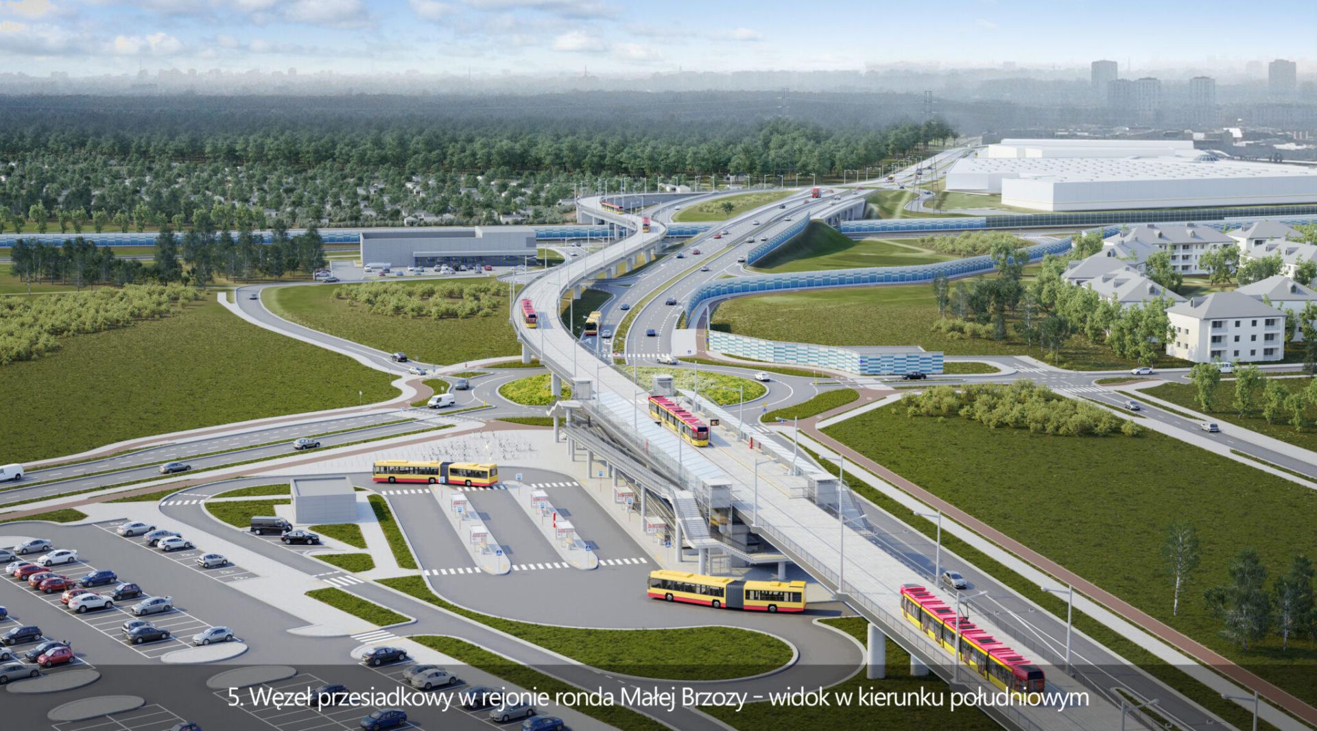 Projektowany tramwaj na Zieloną Białołękę w Warszawie