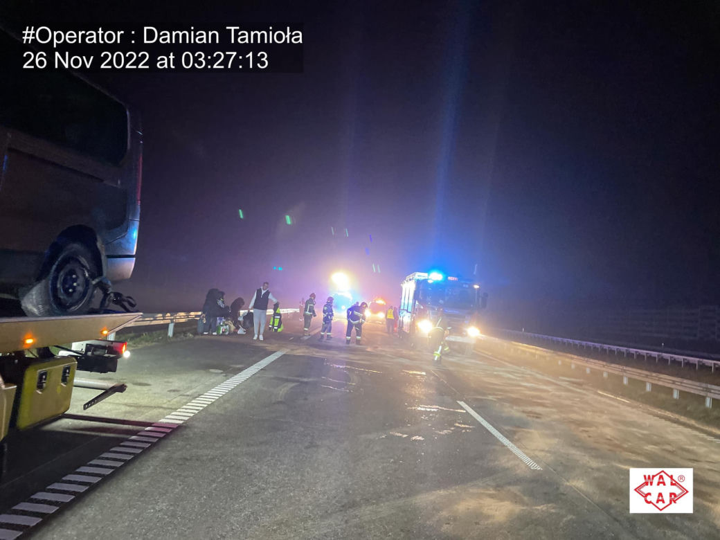 Wypadek na autostradzie A1 w Częstochowie