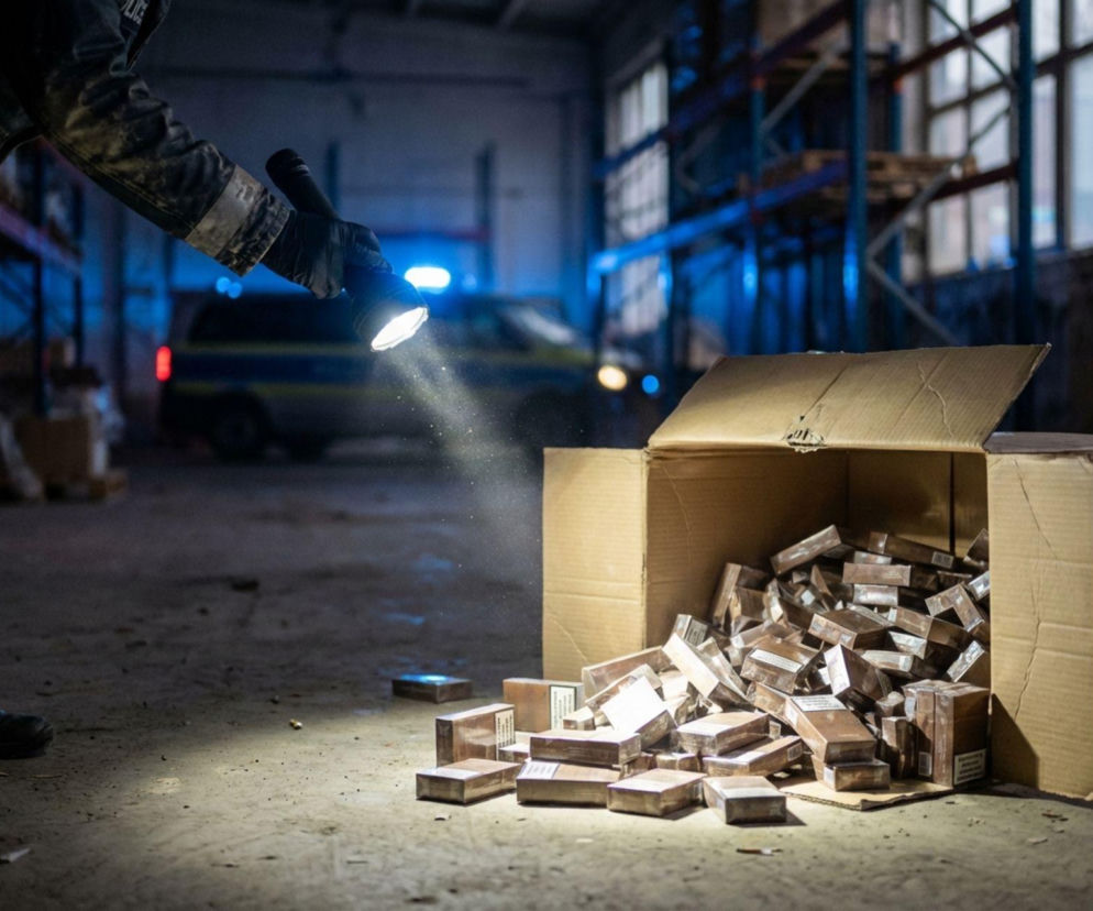 Zatrzymanie w Sosnowcu. 71-latek miał ponad 115 tysięcy nielegalnych papierosów