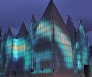 Pokaz iluminacji Filharmonii w Szczecinie z okazji Święta Muzyki