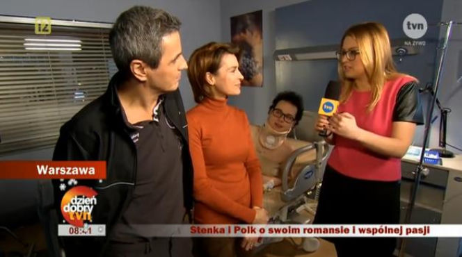 Dzień dobry TVN na planie serialu Lekarze. Danuta Stenka, Piotr Polk, Nicolas Kusiak