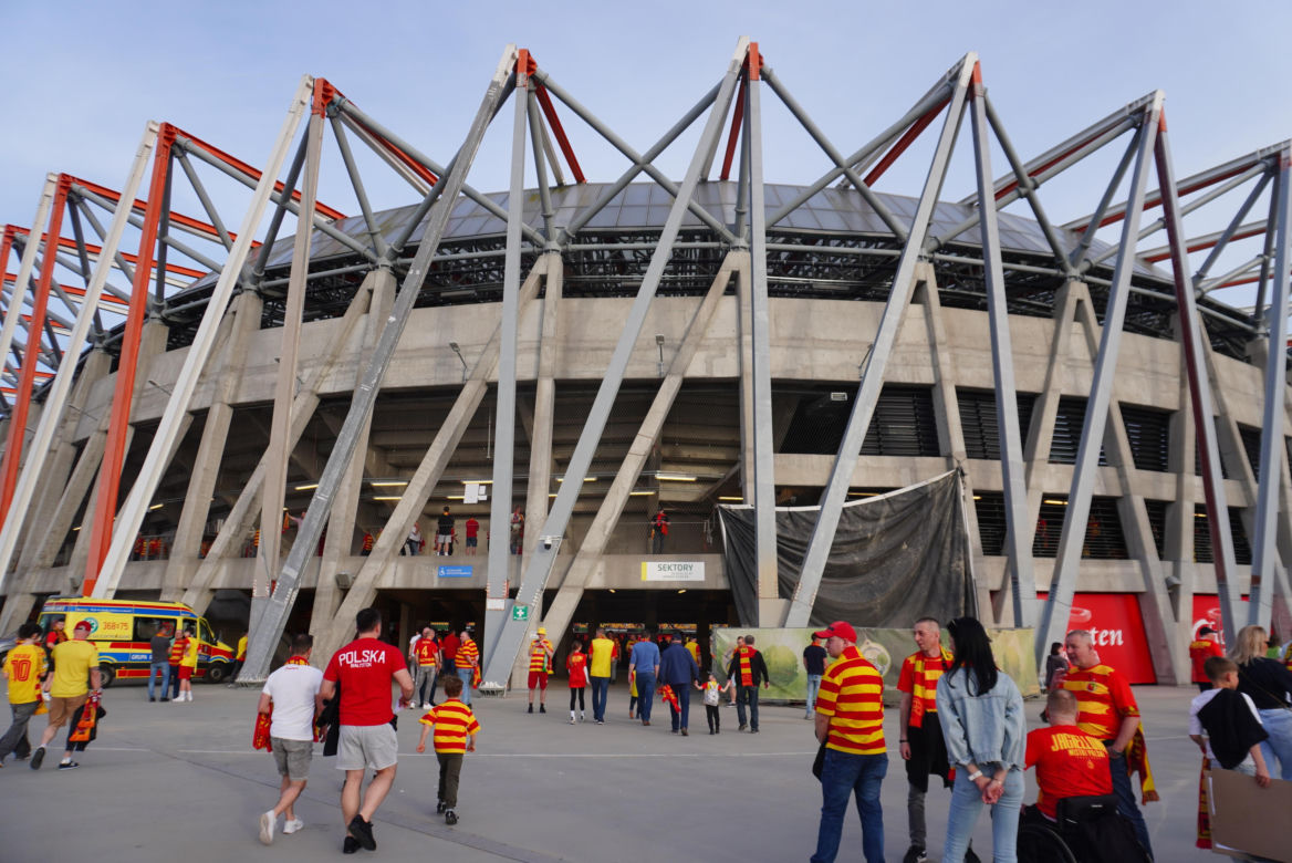 Kibice Jagiellonii Białystok przed meczem z Realem Betis 17.04.2025