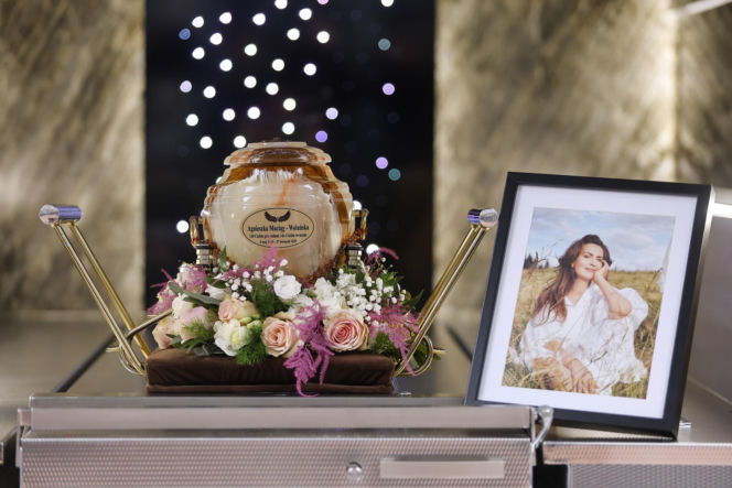 Barbara Wrzesińska na pogrzebie Agnieszki Maciąg