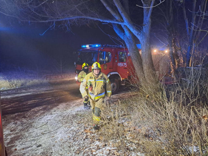 Pożar budynku w miejscowości Bartoszówka w powiecie grodziskim