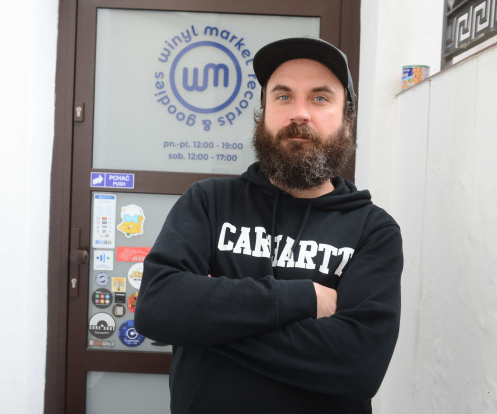 Jacek Maciej Kopeć, właściciel sklepu Winyl Market Records & Goodies w Warszawie