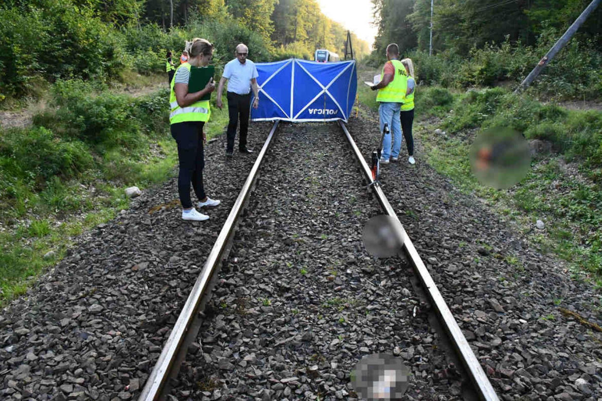 Śmiertelny wypadek na torach pod Kościerzyną. Pociąg osobowy potrącił 67-latkę.