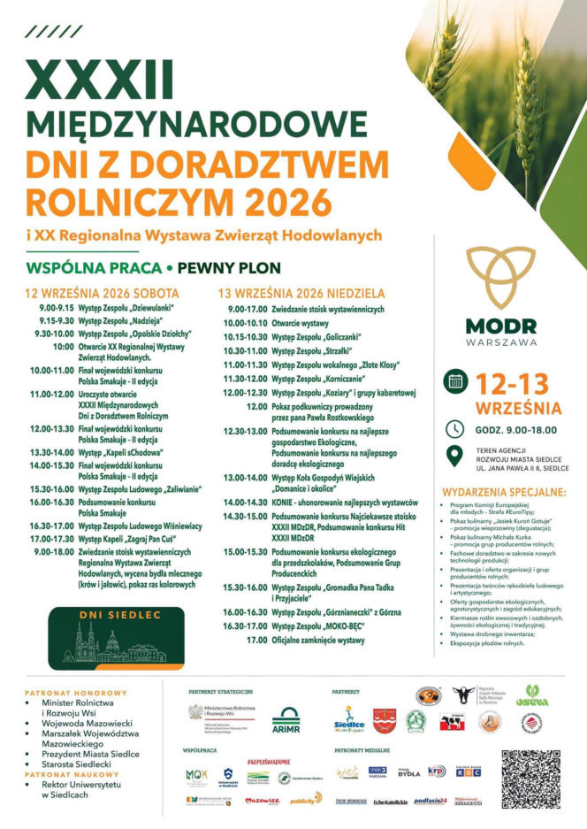 Targi Rolnicze Siedlce 2026 program