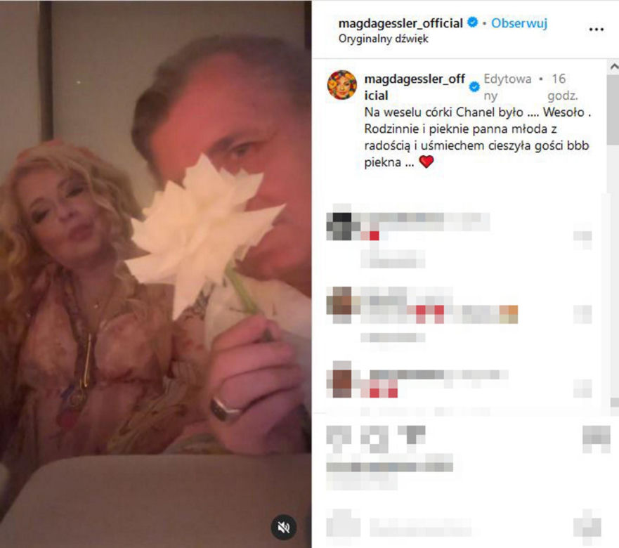 Magda Gessler na ślubie córki swojego partnera Waldemara Kozerawskiego