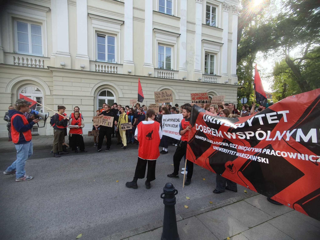 Protest studentów na Uniwersytecie Warszawskim