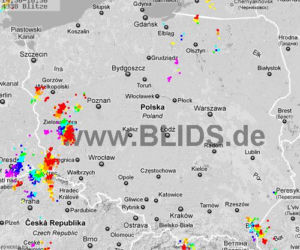 Burze w Polsce, 28.07.2012 - MAPA z godz. 14.30-16.30