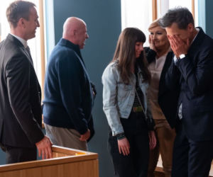 Na dobre i na złe, odcinek 850: Michał Wilczewski (Mateusz Janicki), Alina Fisher (Katarzyna Skrzynecka), Stefan Tretter (Piotr Garlicki), Andrzej Falkowicz (Michał Żebrowski), Matylda (Amelia Czaja)