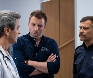 W rytmie serca 5 sezon odc. 54. Szarek (Dariusz Toczek), Sebastian Skory (Arkadiusz Smoleński), Robert (Piotr Polk)