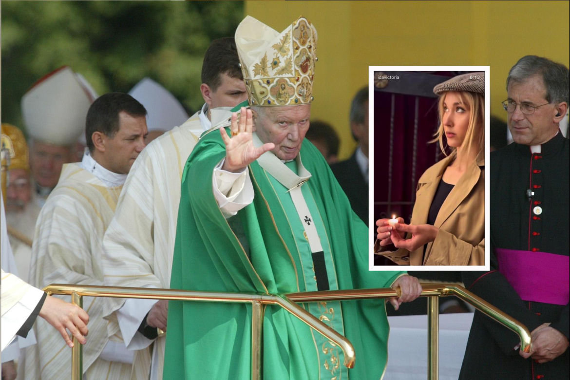 Ida Nowakowska relacjonuje wizytę w kościele. Smutna, poważna mina