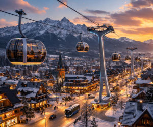 Kolejka linowa nad Zakopanem - wizualizacja AI