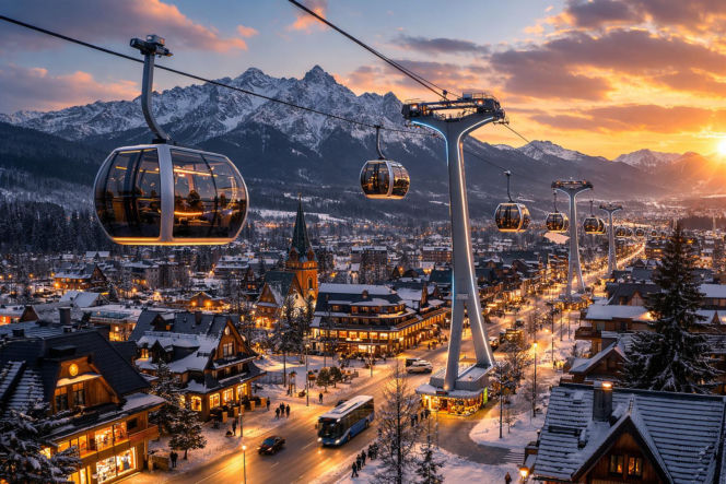 Kolejka linowa nad Zakopanem - wizualizacja AI