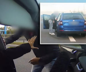 Wpadł w szał na autostradzie i pobił kobietę