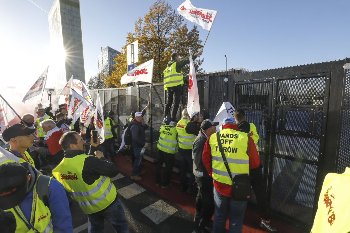 Protest "Solidarności" w Luksemburgu