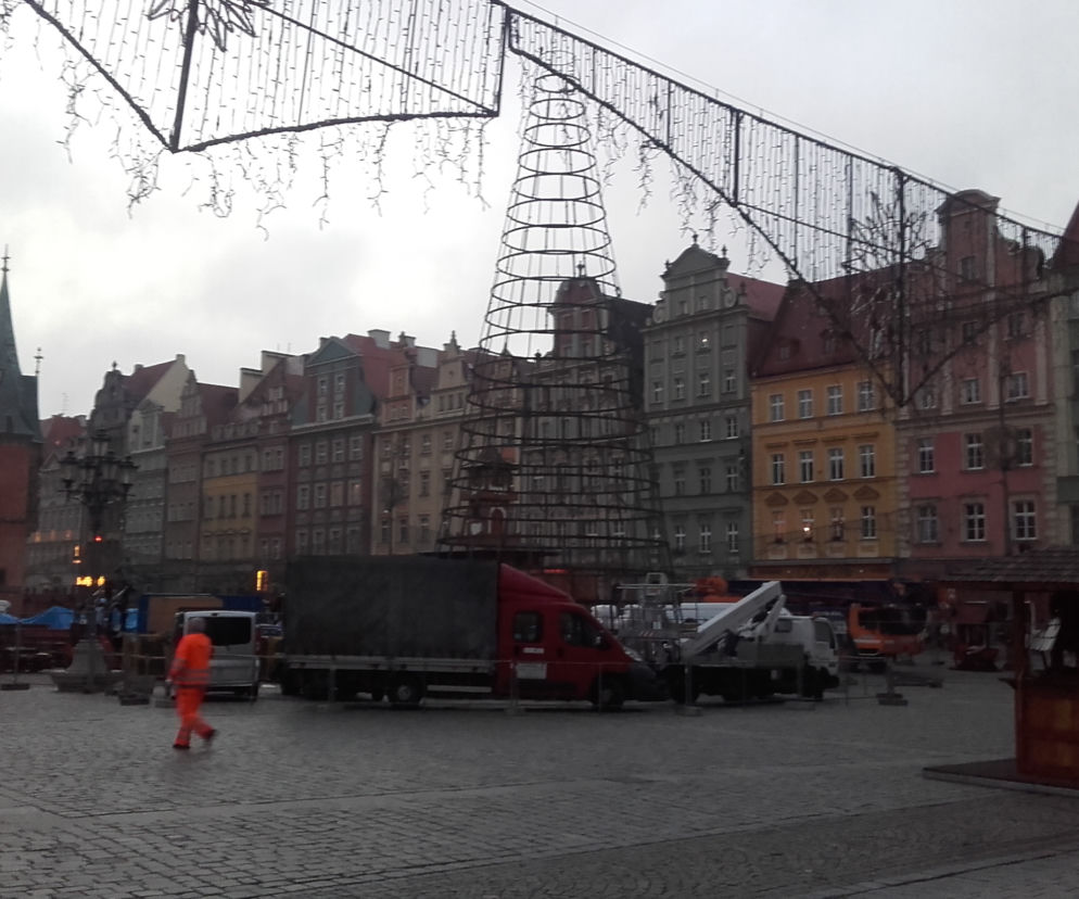Na wrocławskim rynku montują już choinkę