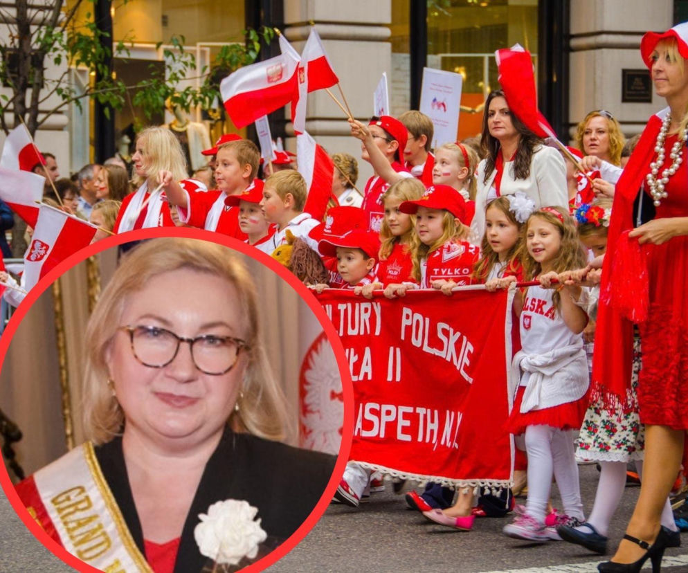 Dzieci z flagami na Paradzie Pułaskiego. Na miniaturze Wielka Marszałek Iwona Korga. O wydarzeniu przeczytasz na SE USA.