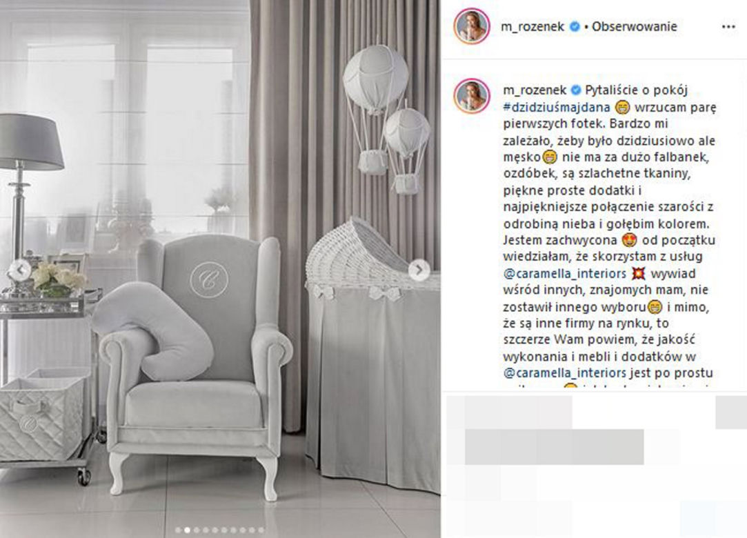 Małgorzata Rozenek - Majdan pokazała pokoik dla dziecka 